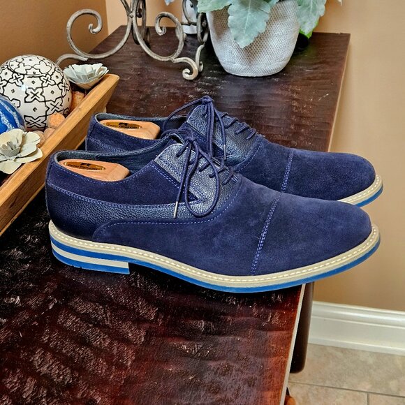 Joseph Abboud Men's Blue Suede Shoes, Sz 13 - Picture 1 of 16